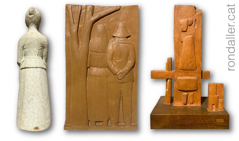 Tres obres de Leonci Quera Tísner exposades al Museu de la Garrotxa.