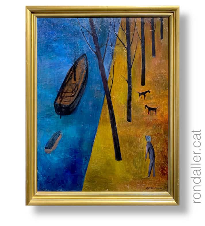 Pintura de Leonci Quera Tísner del 1956 exposada al Museu de la Garrotxa.