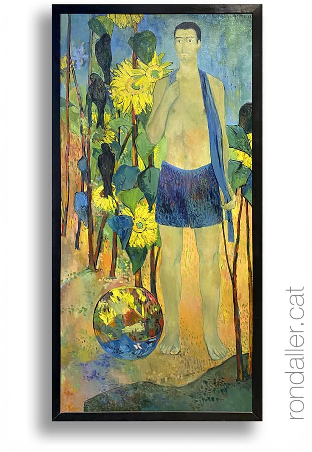 Pintura de Leonci Quera Tísner del 1948 exposada al Museu de la Garrotxa.