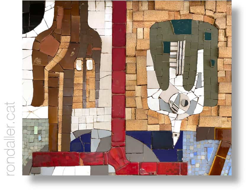 Detall del mosaic del col·legi Manyanet, dissenyat per Pau Macià i executat per Carles Maurel.