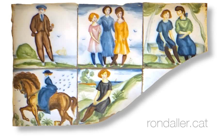 Rajoles noucentistes de la casa Caballero Serrat de Vilanova i la Geltrú.