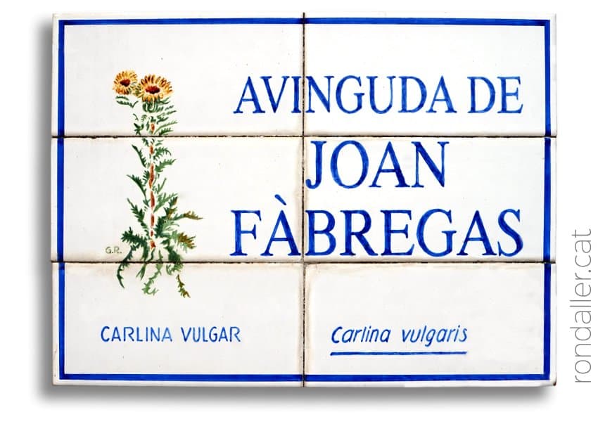 Plaques dels carrers del Vallès Occidental. Plafó ceràmic a Bellaterra.