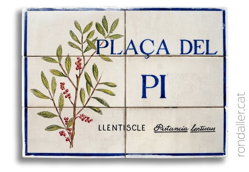 Plafó ceràmic amb el nom d'un carrer de Bellaterra.