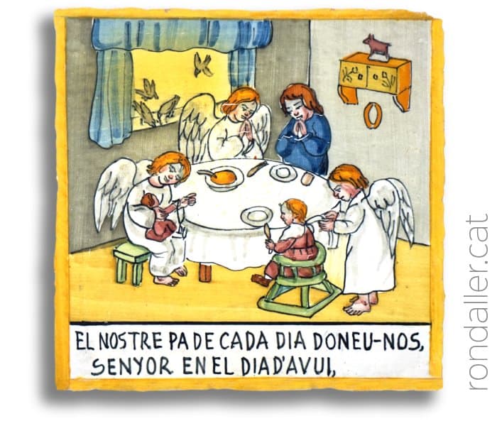 Rajoles del parenostre a l’església de la Santa Creu de Bellaterra.