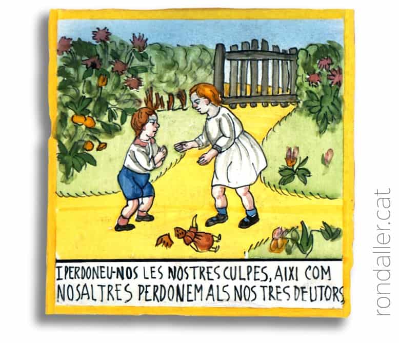 Rajoles del parenostre a l’església de la Santa Creu de Bellaterra.