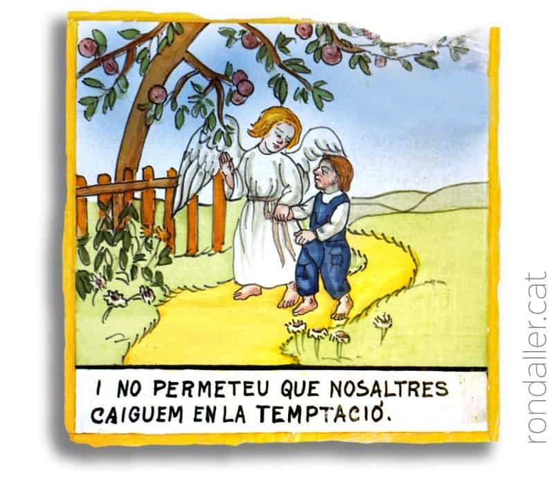 Rajoles del parenostre a l’església de la Santa Creu de Bellaterra.