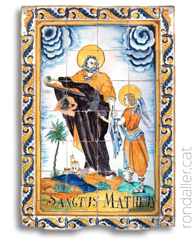 Plafó ceràmic de la font de Sant Mateu de premià de Dalt.