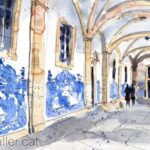 Aquarel·la amb una vista del claustre de São Vicente de Fora.