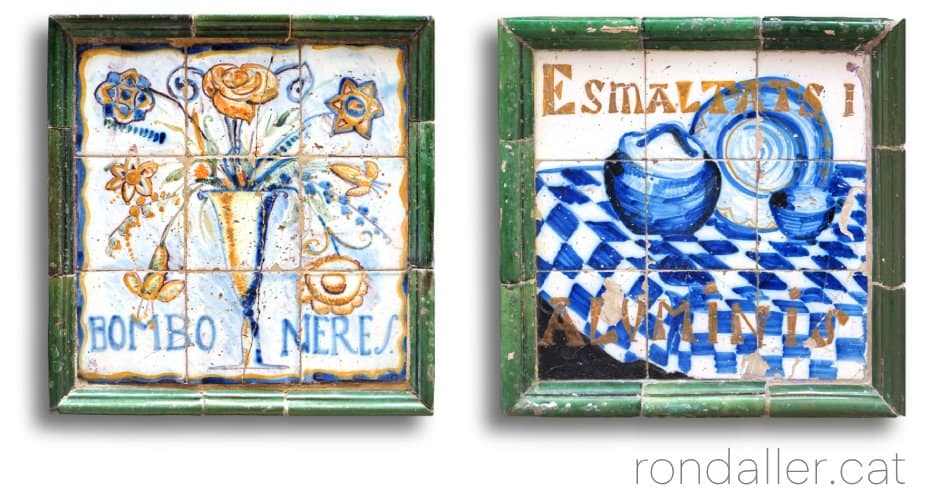 Plafons ceràmics noucentistes executats per Eduard Castells i el ceramista Pellicer.