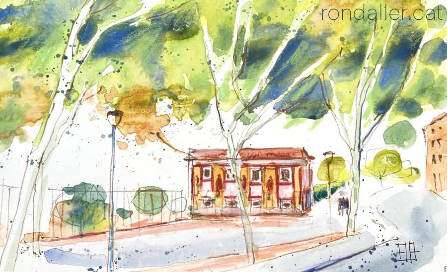 Aquarel·la amb una vista de l'edifici del Canal de la Infanta.