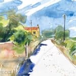 Aquarel·la amb una vista del Torrent de Can Cuyàs.