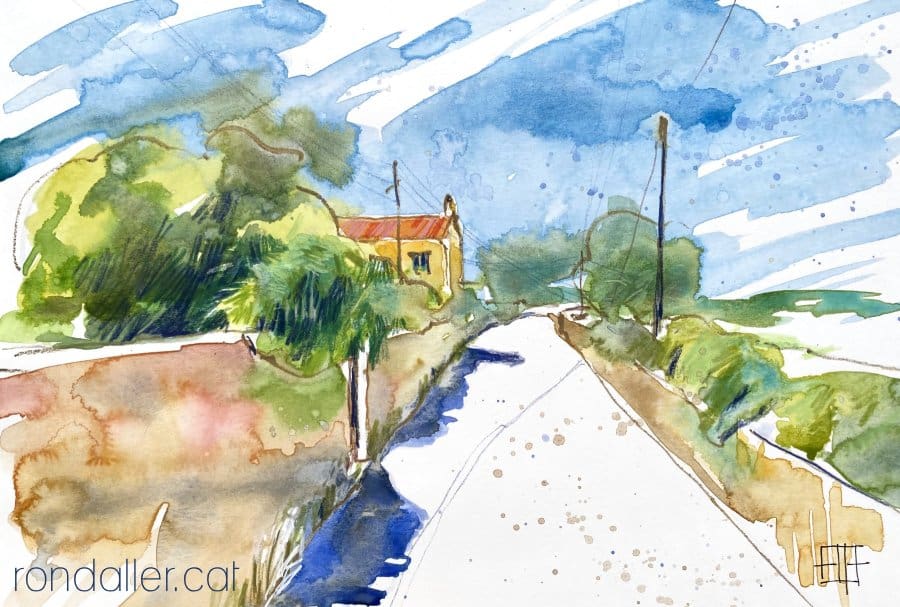 Aquarel·la amb una vista del Torrent de Can Cuyàs.