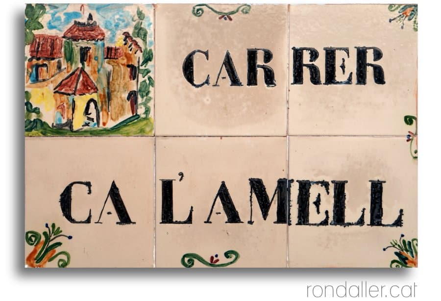 Retolació del carrer de Ca l'Amell.