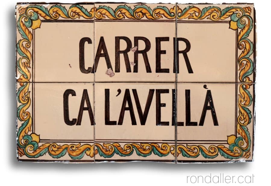 Retolació del carrer de Ca l'Avellà.