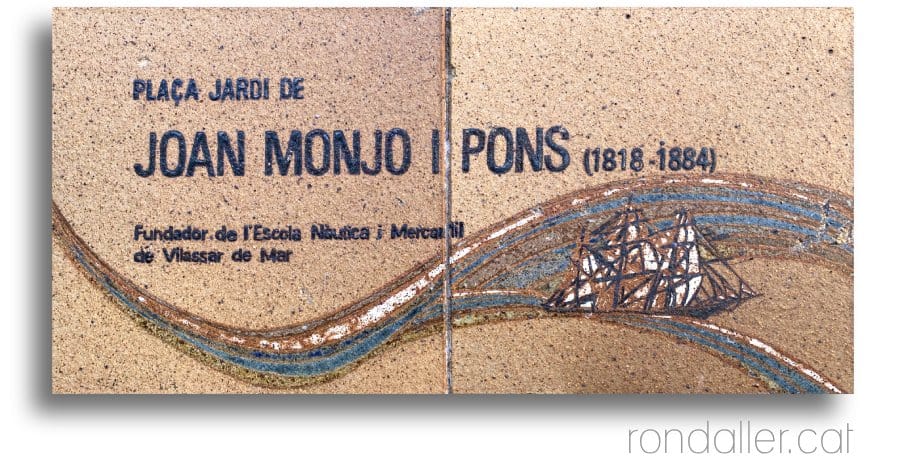 Plaça jardí de Joan Monjo i Pons, fundador de l'Escola Nàutica.