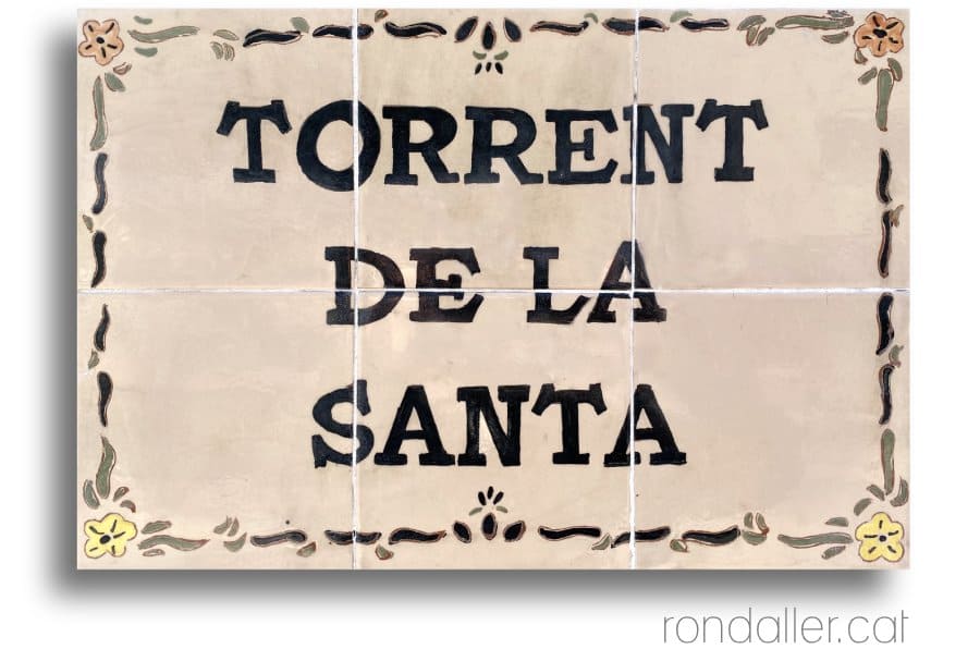 Plaques de carrer a Vilassar de Mar. Torrent de la Santa.