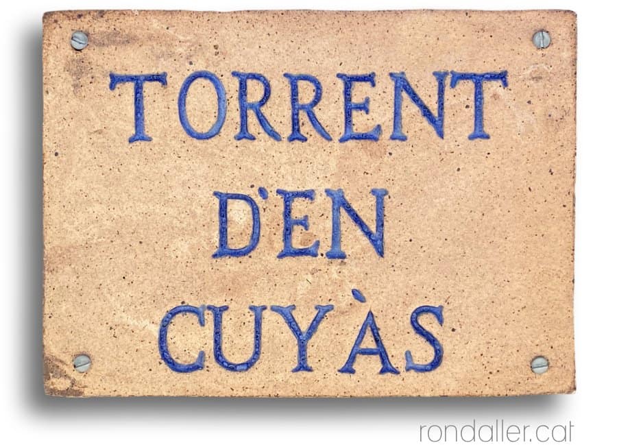 Plaques de carrer a Vilassar de Mar. Torrent d'en Cuyàs.
