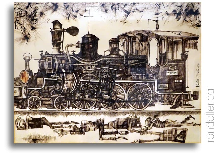 Els ferrocarrils de Rovira-Brull. Il·lustració de l'any 1960 on es mostra un accident ferroviari.