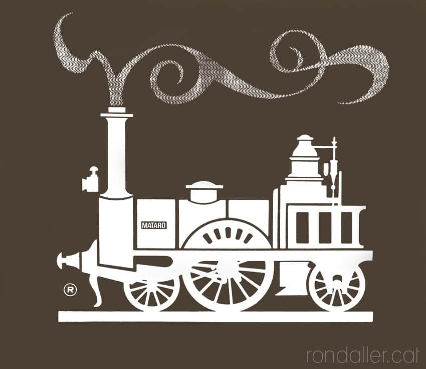 Els ferrocarrils de Rovira-Brull. Etiqueta per l'empresa tèxtil Taberner, S.A.