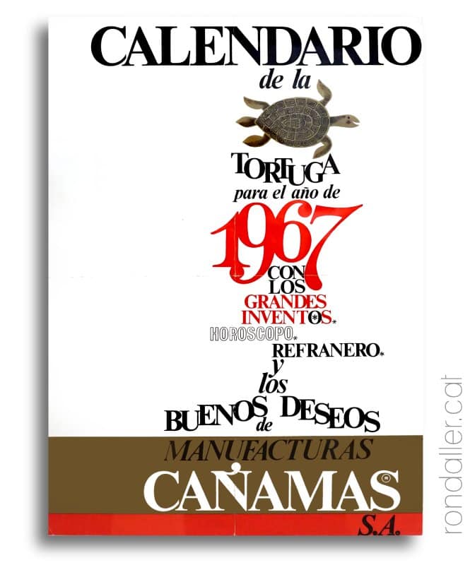 Portada del calendari del 1967 dissenyat per Rovira-Brull.