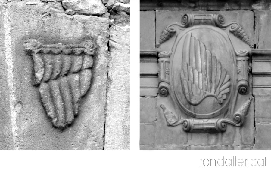 Ttinerari per Alcover. Escut municipal de la vila, al portal de la Saura i a l'església Nova.